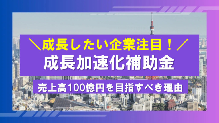100億化を志向する企業注目の中小企業成長加速化補助金とは